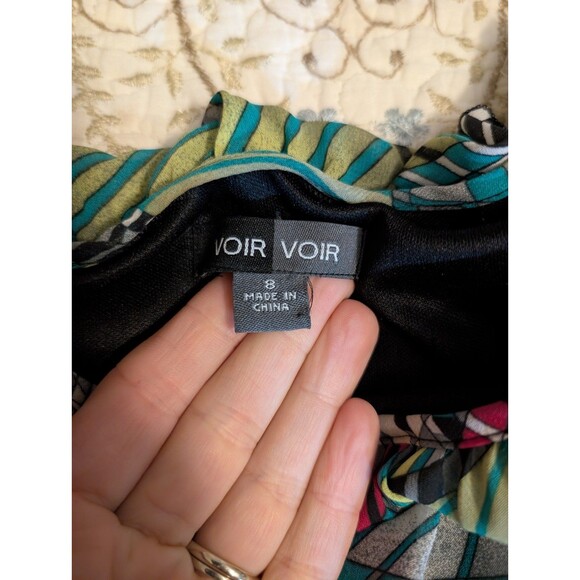 Voir Voir Knee Length Colorful Empire Waist Pencil Dress Size 8 - Picture 6 of 11